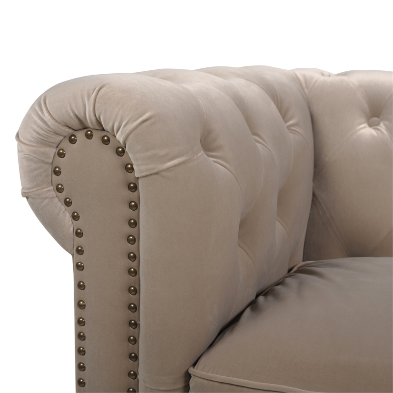 Jennifer Taylor Home Winston Tufted Chesterfield Sofa Mink