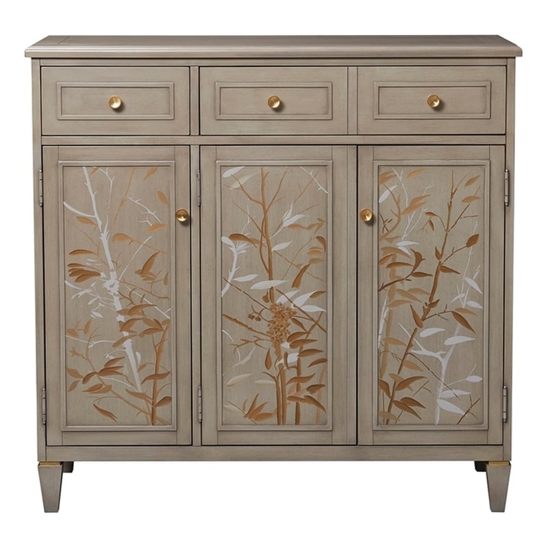 Jennifer Taylor Home Dauphin Handpainted Entryway Storage Cabinet Grey Cashmere