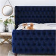 Jennifer Taylor Home Brooklyn Tufted Bed King Navy Blue Velvet