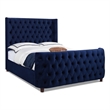 Jennifer Taylor Home Brooklyn Tufted Bed King Navy Blue Velvet