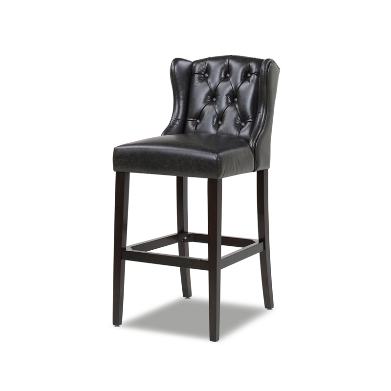 faux black leather bar stools