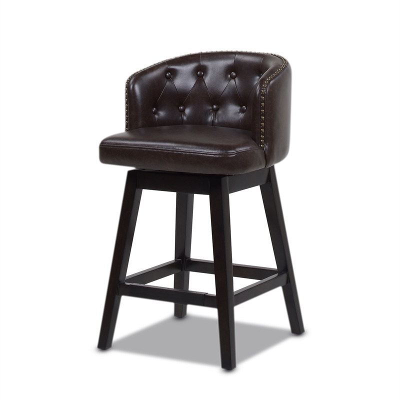 Davidson 26 Faux Leather Swivel, Counter Height Stools Swivel Low Back