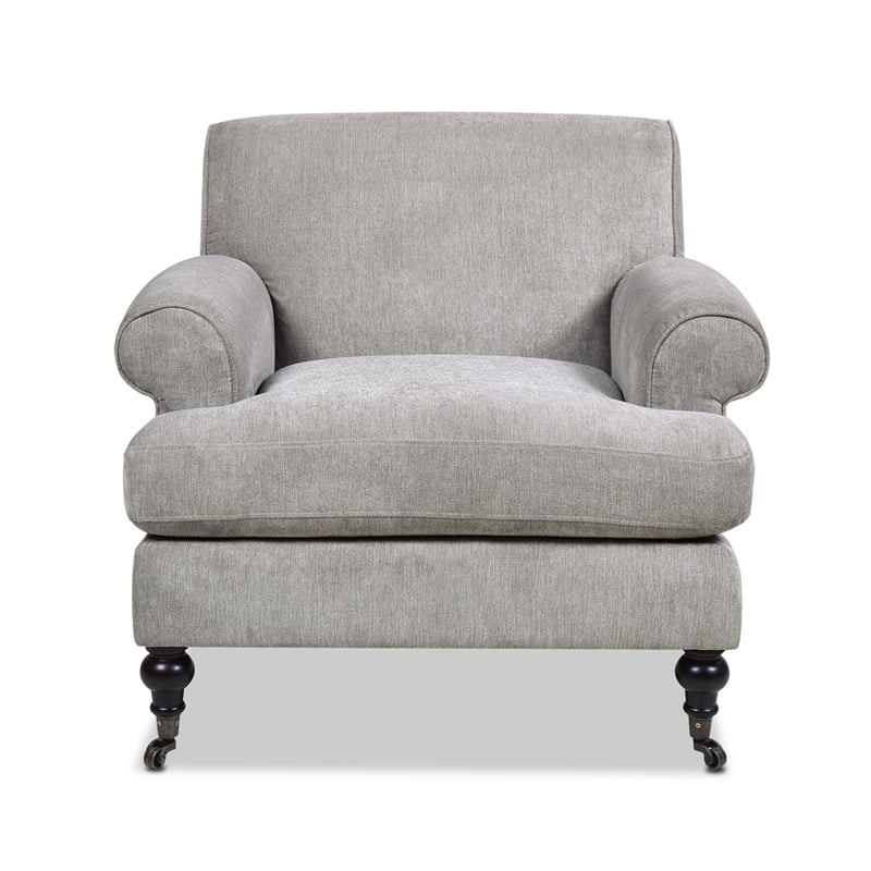 Alana Lawson Accent Arm Chair Metal Casters Silver Grey ...