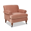 Alana Lawson Accent Arm Chair Metal Casters Peach Orange