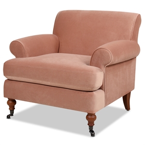 Alana Lawson Accent Arm Chair Metal Casters Peach Orange