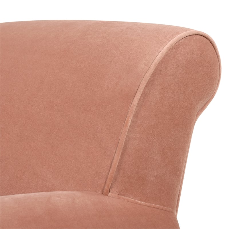 Alana Lawson Accent Arm Chair Metal Casters Peach Orange