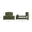 Marcella Upholstered Shelter Headboard Bed King Olive Green