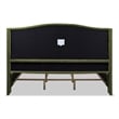 Marcella Upholstered Shelter Headboard Bed King Olive Green