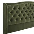 Marcella Upholstered Shelter Headboard Bed King Olive Green