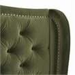 Marcella Upholstered Shelter Headboard Bed King Olive Green