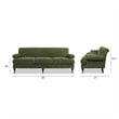 Alana Lawson Recessed Arm Sofa Metal Casters Olive Green