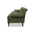 Alana Lawson Recessed Arm Sofa Metal Casters Olive Green