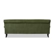Alana Lawson Recessed Arm Sofa Metal Casters Olive Green