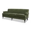 Alana Lawson Recessed Arm Sofa Metal Casters Olive Green