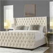 Jennifer Taylor Home Brooklyn Tufted Bed King Light Beige Linen