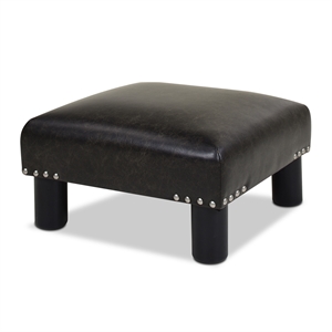 jules square accent footstool ottoman vintage black brown