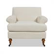 Jennifer Taylor Home Alana Lawson Accent Arm Chair Metal Casters Light Beige