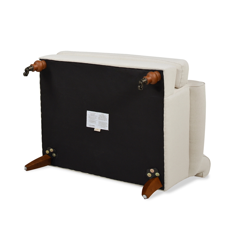 Jennifer Taylor Home Alana Lawson Accent Arm Chair Metal Casters Light Beige