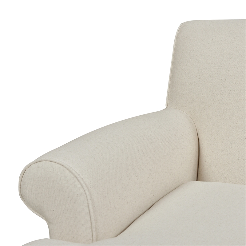 Jennifer Taylor Home Alana Lawson Accent Arm Chair Metal Casters Light Beige