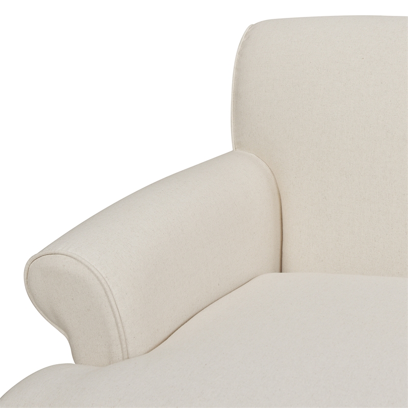 Jennifer Taylor Home Alana Lawson Recessed Arm Sofa Metal Casters Light Beige