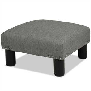 jules square accent footstool ottoman dark heathered grey