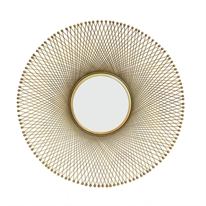 Jennifer Taylor Home Stellar 31.5&quot Round Gold Accent Mirror