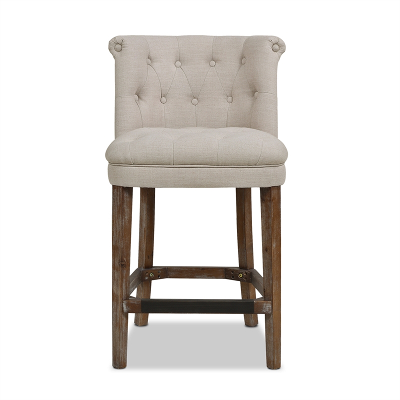 Jennifer Taylor Home Emma 26.5" Armless Counter Bar Stool Greige Gray