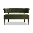Jennifer Taylor Home Jared Roll Arm Tufted Bench Settee Olive Green Velvet