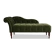 Jennifer Taylor Home Samuel Tufted Roll Arm Chaise Lounge Olive Green Velvet