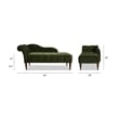 Jennifer Taylor Home Samuel Tufted Roll Arm Chaise Lounge Olive Green Velvet