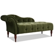 Jennifer Taylor Home Samuel Tufted Roll Arm Chaise Lounge Olive Green Velvet