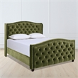 Jennifer Taylor Home Marcella Tufted Wingback Queen Bed Olive Green