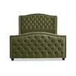 Jennifer Taylor Home Marcella Tufted Wingback Queen Bed Olive Green