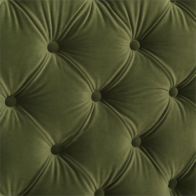 Jennifer Taylor Home Marcella Tufted Wingback Queen Bed Olive Green