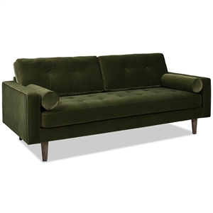 Jennifer Taylor Home Nicholas 84.5&quot Mid-Century Modern Sofa Olive Green