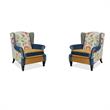 2 Piece Anya Armchair Set Floral & Leopard