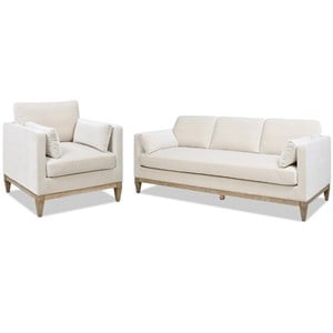 2 Piece Knox Modern Farmhouse Velvet Sofa Set in French Beige