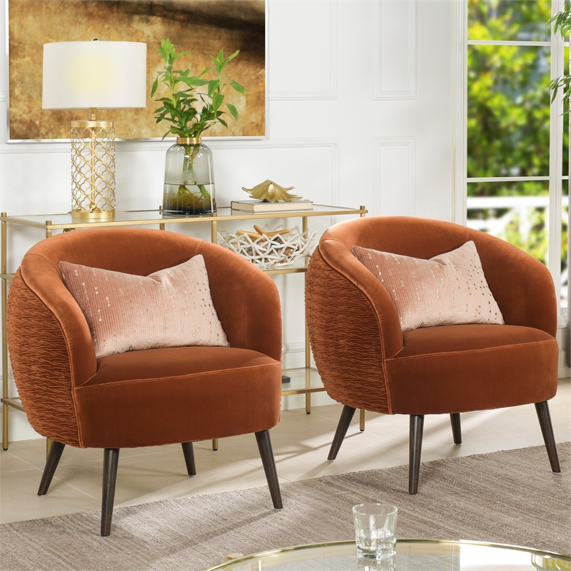 burnt orange accent chair set of 2