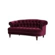 3 Piece La Rosa Chesterfield Tufted Velvet Sofa Set in Burgundy Red