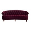 3 Piece La Rosa Chesterfield Tufted Velvet Sofa Set in Burgundy Red