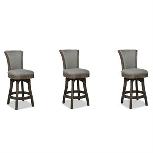 Henry 27&quot Armless Counter Height 3 Piece Bar Stool Set Dark Heathered Grey