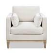 Knox Modern Farmhouse 3 Piece Velvet Arm Chair & Sofa Set in Beige