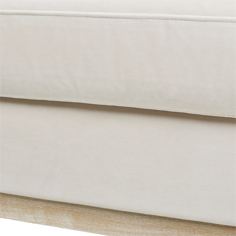 Knox Modern Farmhouse 3 Piece Velvet Arm Chair & Sofa Set in Beige