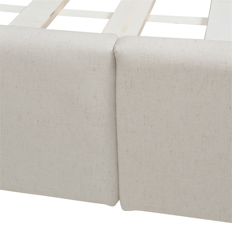 Manhattan Shelter King Platform Bed Frame Light Beige
