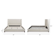 Manhattan Shelter King Platform Bed Frame Light Beige