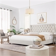 Manhattan Shelter King Platform Bed Frame Light Beige