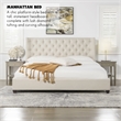 Manhattan Shelter King Platform Bed Frame Light Beige