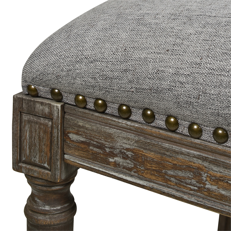 Triomphe Rattan Wicker High Back Armless Counter Bar Stool Dark Heathered Grey