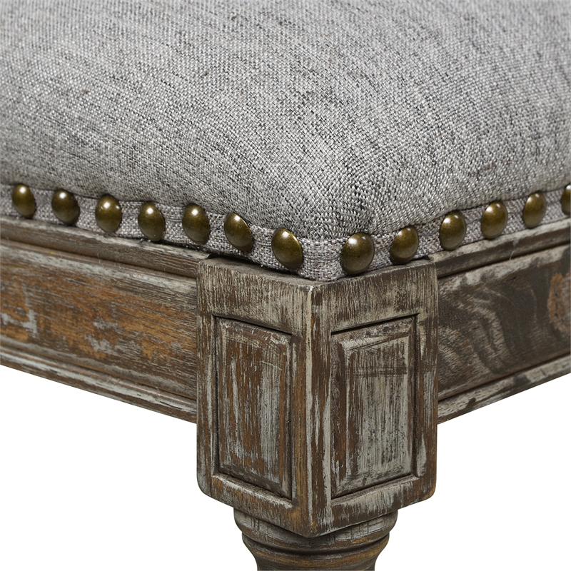 Triomphe Rattan Wicker High Back Armless Counter Bar Stool Dark Heathered Grey