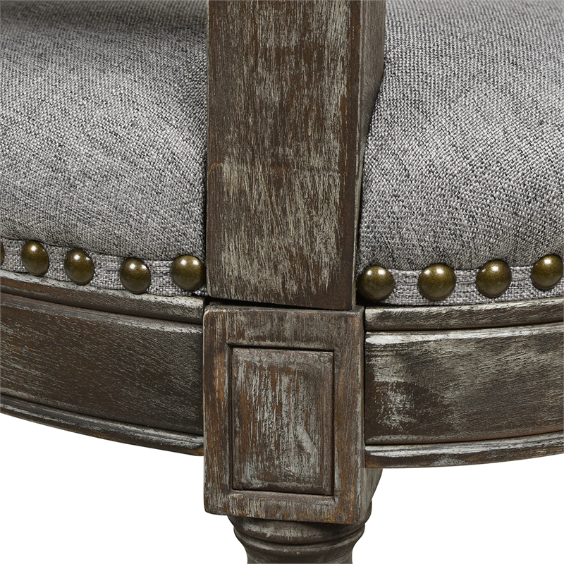 Triomphe Rattan Wicker High Back Armless Counter Bar Stool Dark Heathered Grey